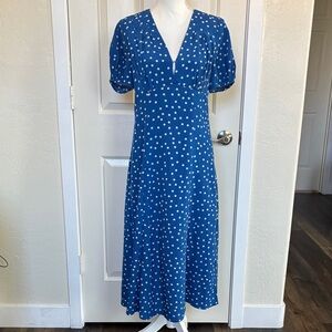 Vintage Style Blue Polka Dot Swing Dress